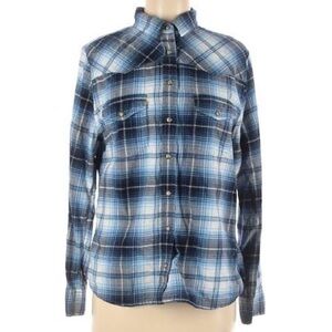 Jachs Girlfriend Bea Blue Plaid Flannel Shirt